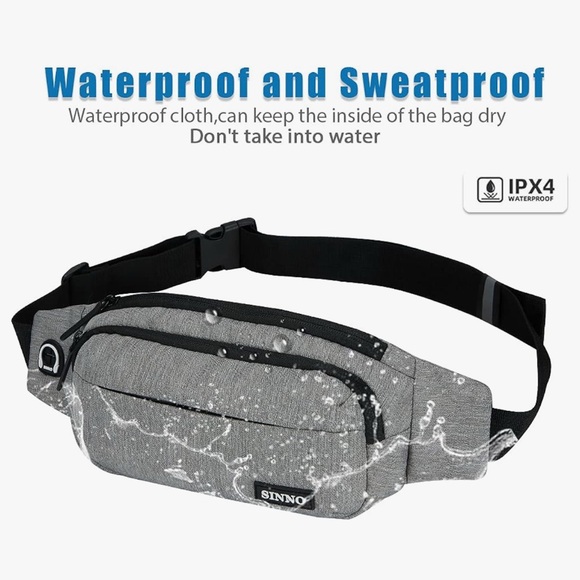 EUC Gray Belt Bag with Adjustable Strap and Zipper, worn once - Picture 4 of 5